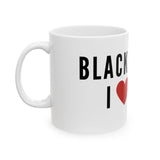 BLACK PEOPLE I LOVE YOU - BLACK CERAMIC MUG WHITE 150Z