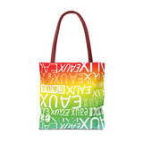 EAUX WHITE ON RAINBOW TOTE BAG