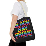 BLACK GAY PROUD TOTE BAG