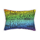 EAUX - BLACK ON RAINBOW LUMBAR PILLOW