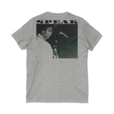 SPEAK - BLACK UNISEX V-NECK T-SHIRT