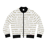 BLACK MAGIC - GOLD LETTERS AOP WOMEN'S BOMBER JACKET