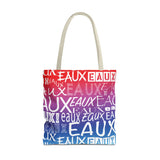 EAUX WHITE ON RAINBOW TOTE BAG