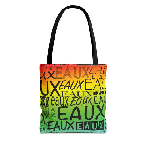 EAUX - BLACK ON RAINBOW TOTE BAG