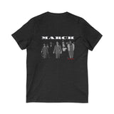 MARCH - WHITE UNISEX V-NECK T-SHIRT