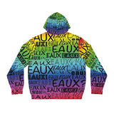 EAUX BLACK ON RAINBOW AOP ZIP HOODIE