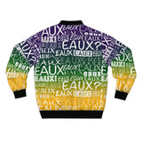 EAUX- WHITE ON MARDI GRAS AOP MEN'S BOMBER JACKET