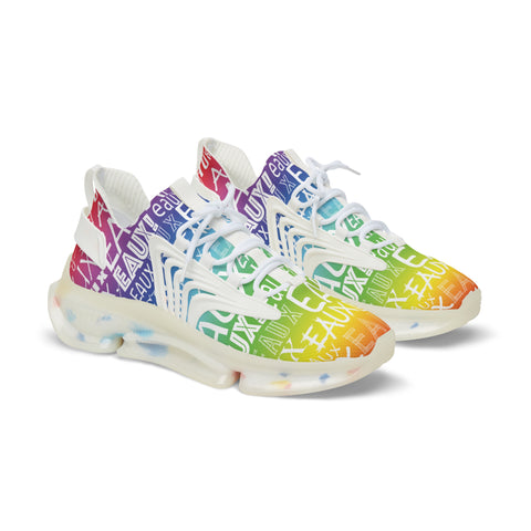 EAUX WHITE ON RAINBOW MESH SNEAKERS