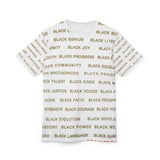 BLACK MAGIC - GOLD LETTERS AOP UNISEX T-SHIRT