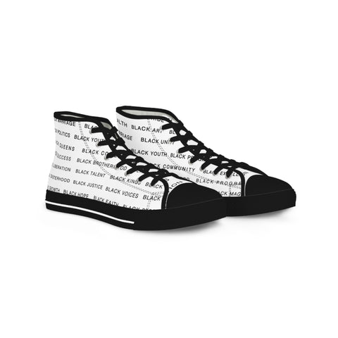 BLACK MAGIC - BLACK LETTERS HI-TOP WHITE SNEAKERS SOLE