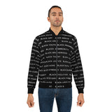 BLACK MAGIC WHITE LETTERS AOP MEN'S BOMBER JACKET