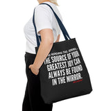 JOY IN THE MIRROR TOTE BAG