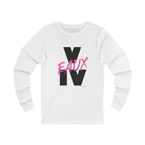V EAUX IV - BLACK W/ PINK EAUX UNISEX LONG SLEEVE T-SHIRT