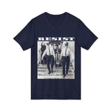 RESIST-WHITE UNISEX V-NECK T-SHIRT