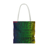 EAUX - BLACK ON MARDI GRAS TOTE BAG