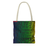 EAUX - BLACK ON MARDI GRAS TOTE BAG