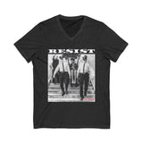 RESIST-WHITE UNISEX V-NECK T-SHIRT