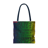 EAUX - BLACK ON MARDI GRAS TOTE BAG