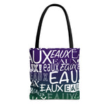 EAUX- WHITE ON MARDI GRAS TOTE BAG