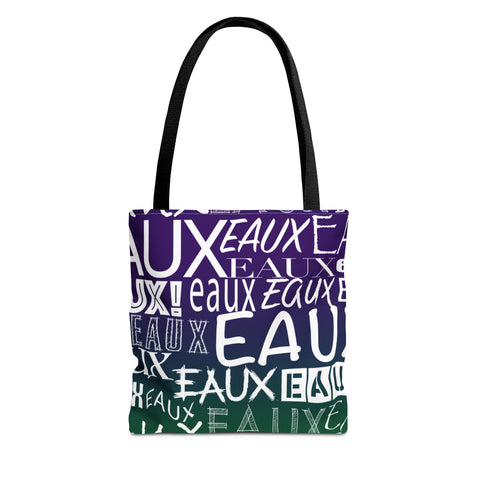 EAUX- WHITE ON MARDI GRAS TOTE BAG