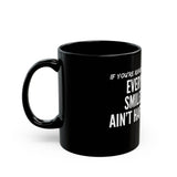 SMILES FOR YOU CERAMIC MUG - BLACK 110Z, 150Z