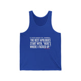 BEST APOLOGIES UNISEX TANK TOP