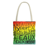EAUX - BLACK ON RAINBOW TOTE BAG
