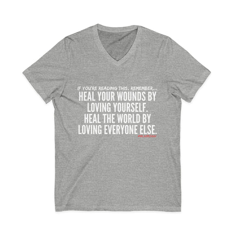 HEAL YOUR WOUNDS UNISEX V-NECK T-SHIRT