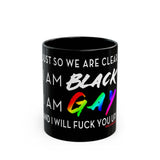 BLACK GAY FUP WHITE CERAMIC BLACK MUG 150Z