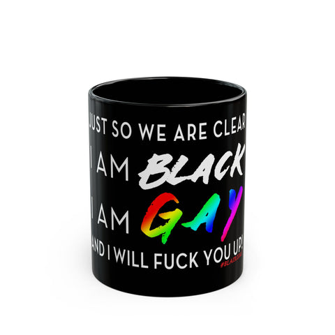 BLACK GAY FUP WHITE CERAMIC BLACK MUG 150Z