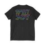 COUNT IT ALL JOY UNISEX V-NECK  T-SHIRTS
