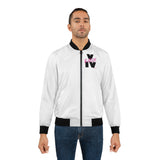 V EAUX IV - BLACK W/ PINK EAUX AOP MEN'S BOMBER JACKET
