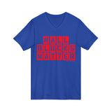 ALLBLOCKSMATTER_Red UNISEX V-NECK T-SHIRT