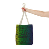 EAUX - BLACK ON MARDI GRAS TOTE BAG