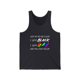 BLACK GAY FUP WHITE UNISEX TANK TOP