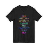 MEANING OF PRIDE UNISEX V-NECK T-SHIRTS
