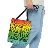EAUX - BLACK ON RAINBOW TOTE BAG