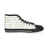 BLACK MAGIC - GOLD LETTERS HI-TOP SNEAKERS WHITE-SOLE