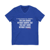 GROWTH AND CHANGE UNISEX V-NECK T-SHIRTS