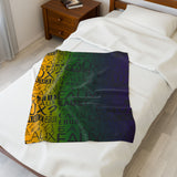 EAUX - BLACK ON MARDI GRAS  PLUSH BLANKET