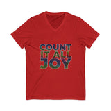COUNT IT ALL JOY UNISEX V-NECK  T-SHIRTS