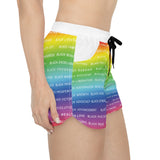 BLACK MAGIC RAINBOW WHITE WOMAN CASUAL SHORTS