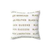 BLACK MAGIC - GOLD LETTERS THROW PILLOW