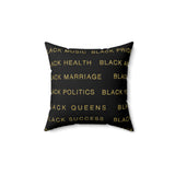 BLACK MAGIC - BLACK GOLD THROW PILLOW