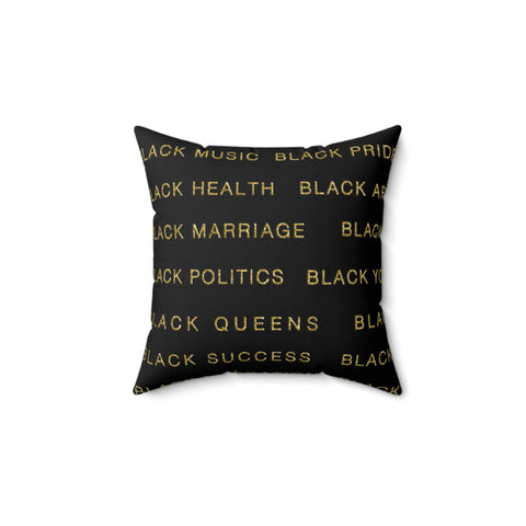 BLACK MAGIC - BLACK GOLD THROW PILLOW