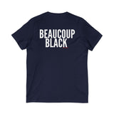 BEAUCOUP BLACK - WHITE UNISEX V-NECK T-SHIRT
