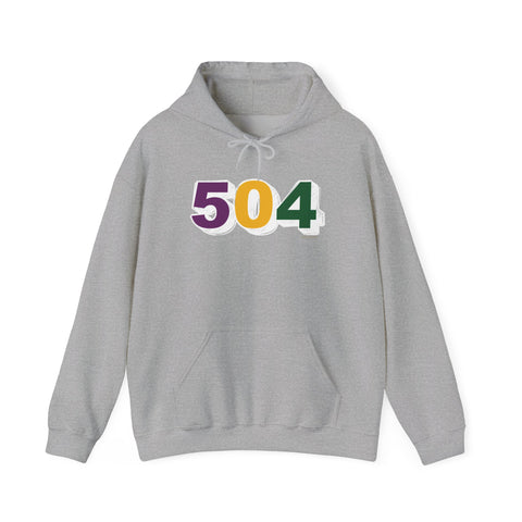 504 Bold Retro Hoodie — Colorblock Streetwear Pullover