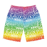 EAUX WHITE ON RAINBOW BOARD SHORTS
