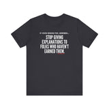 EXPLANATION UNISEX SHORT SLEEVE T-SHIRT