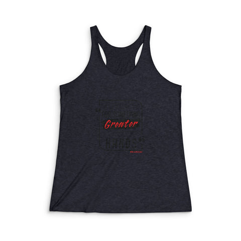 REACH FOR SOMETHING - BLACK RED RACERBACK TANK TOP